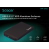RACK extern SPACER, pt HDD/SSD, 2.5 inch, S-ATA, interfata PC USB 3.0, Husa piele sintetitca, aluminiu, negru, "SPR-25611" 45503