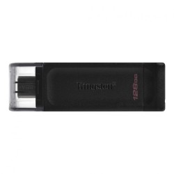 MEMORIE USB 3.2 Type-C KINGSTON 128 GB, clasica, carcasa plastic, negru, "DT70/128GB" (timbru verde 0.03 lei)