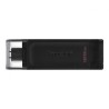 MEMORIE USB 3.2 Type-C KINGSTON 128 GB, clasica, carcasa plastic, negru, "DT70/128GB" (timbru verde 0.03 lei)