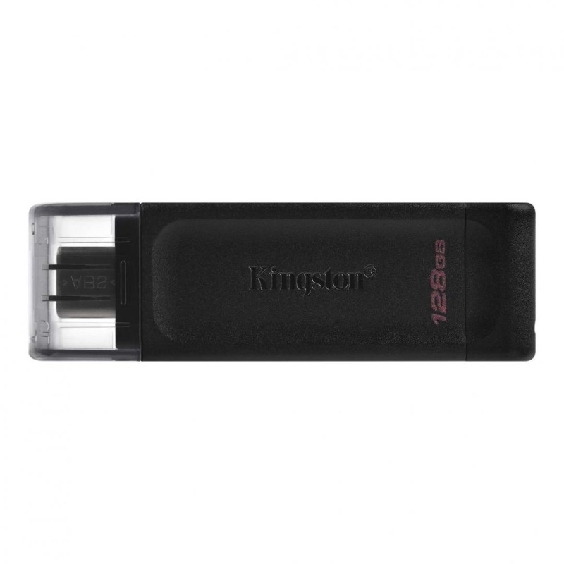 MEMORIE USB 3.2 Type-C KINGSTON 128 GB, clasica, carcasa plastic, negru, "DT70/128GB" (timbru verde 0.03 lei)