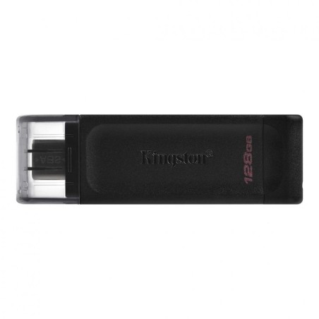 MEMORIE USB 3.2 Type-C KINGSTON 128 GB, clasica, carcasa plastic, negru, "DT70/128GB" (timbru verde 0.03 lei)
