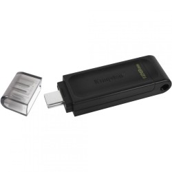MEMORIE USB Type-C KINGSTON 32 GB, cu capac, carcasa plastic, negru, "DT70/32GB" (timbru verde 0.03 lei)