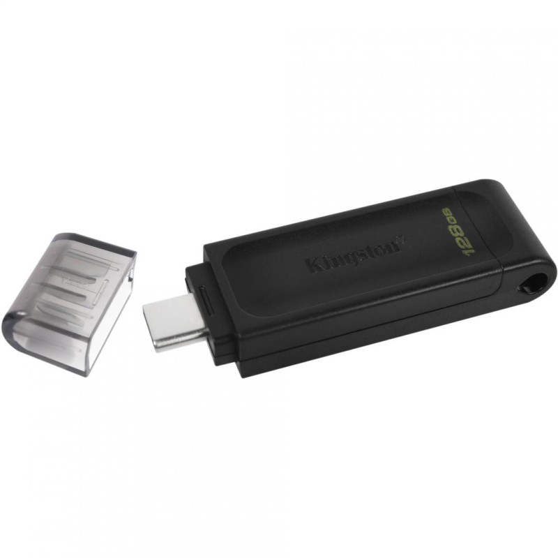 MEMORIE USB Type-C KINGSTON 32 GB, cu capac, carcasa plastic, negru, "DT70/32GB" (timbru verde 0.03 lei)