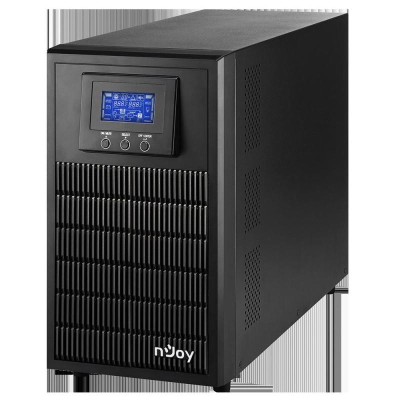 UPS NJOY, "ATEN PRO 3000", Online cu sinusoida pura, tower, 3000VA/2700W, AVR, Schuko x 4, 6 x baterie 12V/9Ah, display LCD, bac