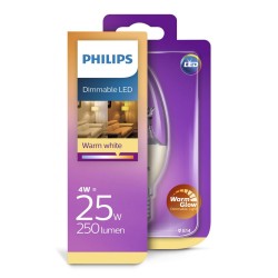 BEC LED Philips, soclu E14, putere 4W, forma lumanare, lumina alb calda, alimentare 220 - 240 V, "000008718696453667" (timbru ve