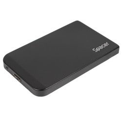 RACK extern SPACER, pt HDD/SSD, 2.5 inch, S-ATA, interfata PC USB 3.0, Husa piele sintetitca, aluminiu, negru, "SPR-25611" 45503