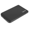 RACK extern SPACER, pt HDD/SSD, 2.5 inch, S-ATA, interfata PC USB 3.0, Husa piele sintetitca, aluminiu, negru, "SPR-25611" 45503