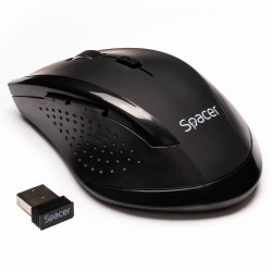 MOUSE  Spacer, PC sau NB, wireless, 2.4GHz, optic, 800/ 1200/1600 dpi, butoane/scroll 6/1, rezolutie selectabila, negru, "SPMO-2