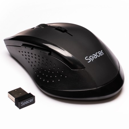 MOUSE  Spacer, PC sau NB, wireless, 2.4GHz, optic, 800/ 1200/1600 dpi, butoane/scroll 6/1, rezolutie selectabila, negru, "SPMO-2