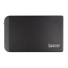 RACK extern SPACER, pt HDD/SSD, 2.5 inch, S-ATA, interfata PC USB 3.0, Husa piele sintetitca, aluminiu, negru, "SPR-25611" 45503