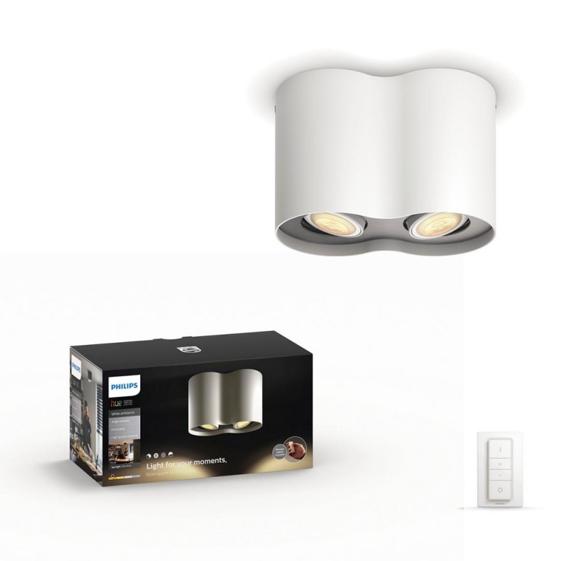 APLICA smart PHILIPS, LED, soclu GU10, putere 5.5 W x 2, tip lumina alb rece alb calda, 350 lumeni, alimentare 220 - 230 V, "000