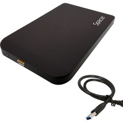 RACK extern SPACER, pt HDD/SSD, 2.5 inch, S-ATA, interfata PC USB 3.0, Husa piele sintetitca, aluminiu, negru, "SPR-25611" 45503