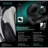 CASTI  Spacer, cu fir, standard, utilizare multimedia, microfon pe brat, conectare prin Jack 3.5 mm x 2, negru, "SPK-222", (timb