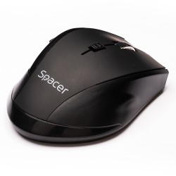 MOUSE  Spacer, PC sau NB, wireless, 2.4GHz, optic, 800/ 1200/1600 dpi, butoane/scroll 6/1, rezolutie selectabila, negru, "SPMO-2