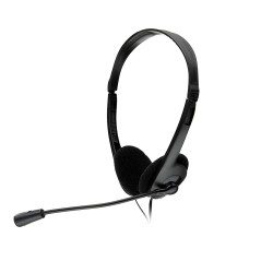 CASTI  Spacer, cu fir, standard, utilizare multimedia, call center, microfon pe brat, conectare prin Jack 3.5 mm x 2, negru, "SP