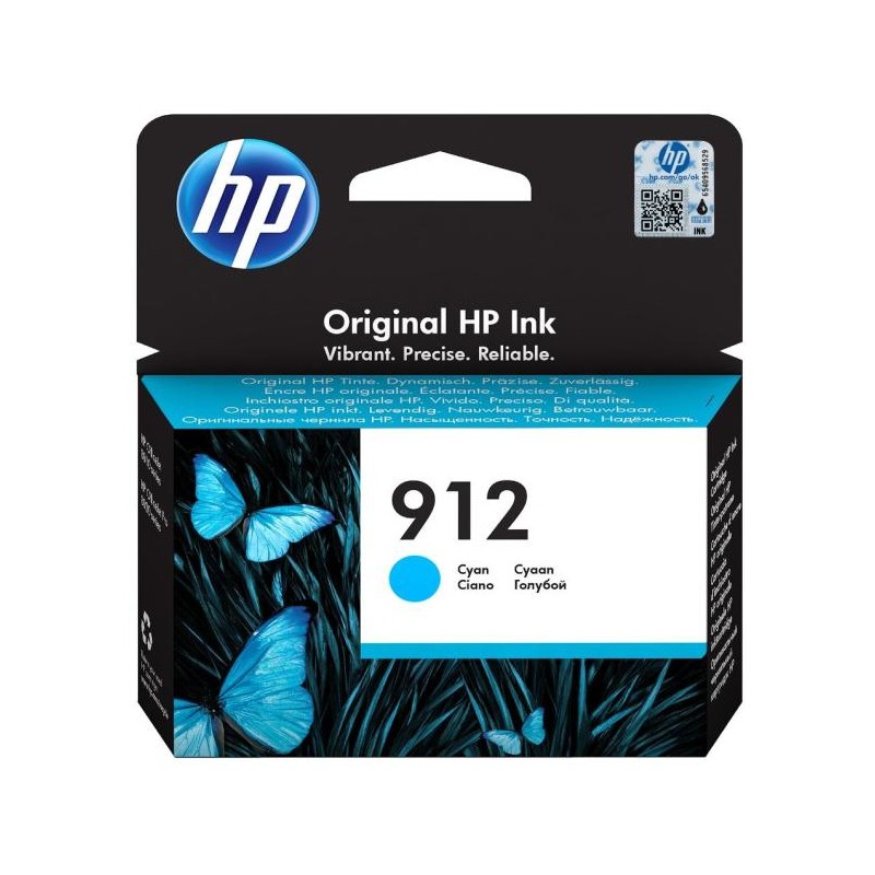 Cartus Cerneala Original HP Cyan, nr.912, pentru OfficeJet 8013|8023, 0.315K, (timbru verde 0.15 lei), "3YL77AE"