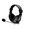 CASTI  Spacer, cu fir, standard, utilizare multimedia, microfon pe brat, conectare prin Jack 3.5 mm x 2, negru, "SPK-222", (timb