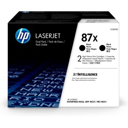 Dual-Pack Original HP Black, nr.87X, pentru LaserJet M501|M506|M527, 2 x 18K, (timbru verde 1.2 lei) , "CF287XD"