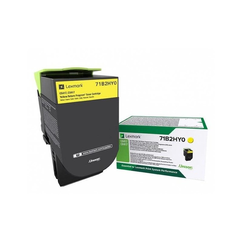 Toner Original Lexmark Yellow, 71B2HY0, pentru CX 417|CX 517|CS 417|CS 517 , 3.5K, (timbru verde 1.2 lei) , "71B2HY0"