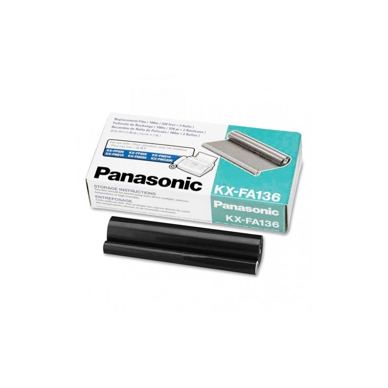 Dual-Pack Film TTR Original Panasonic Black, FA136A, pentru KX-FP105, 2X100m, incl.TV 0 RON, "KX-FA136A-E"