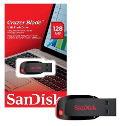 MEMORIE USB 2.0 SANDISK 128 GB, clasica, carcasa plastic, negru, "SDCZ50-128G-B35" (timbru verde 0.03 lei)