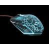 MOUSE TRUST, "GXT 105 Izza", gaming, cu fir, USB, optic, 2400 dpi, butoane/scroll 6/1, iluminare, buton selectare viteza, negru,