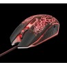 MOUSE TRUST, "GXT 105 Izza", gaming, cu fir, USB, optic, 2400 dpi, butoane/scroll 6/1, iluminare, buton selectare viteza, negru,