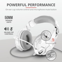 CASTI Trust, "GXT 322W Carus", cu fir, gaming, utilizare multimedia, smartphone, microfon pe brat, conectare prin Jack 3.5 mm, J