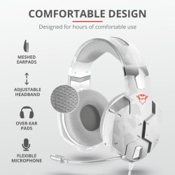 CASTI Trust, "GXT 322W Carus", cu fir, gaming, utilizare multimedia, smartphone, microfon pe brat, conectare prin Jack 3.5 mm, J