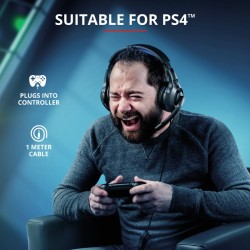 CASTI Trust, "GXT 307B Ravu", cu fir, gaming, utilizare multimedia, smartphone, microfon pe brat, conectare prin Jack 3.5 mm, ne