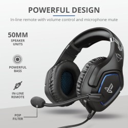 CASTI Trust, "GXT 488 Forze PS4", cu fir, gaming, utilizare multimedia, smartphone, microfon pe brat, conectare prin Jack 3.5 mm