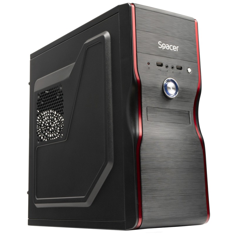 CARCASA SPACER, Middle Tower, ATX, "MERCURY", 450 (230W for 450 Desktop PC), USB 2.0 x 2, Jack 3.5mm x 2, "SPC-MERCURY" (timbru 