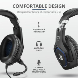 CASTI Trust, "GXT 488 Forze PS4", cu fir, gaming, utilizare multimedia, smartphone, microfon pe brat, conectare prin Jack 3.5 mm