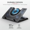 STAND TRUST "GXT 1125 Quno" notebook 17", sita aluminiu, 4 x fan 5cm, 1 x fan 13 cm, LED albastru, negru, "TR-23581" (timbru ver