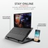 STAND TRUST "GXT 1125 Quno" notebook 17", sita aluminiu, 4 x fan 5cm, 1 x fan 13 cm, LED albastru, negru, "TR-23581" (timbru ver