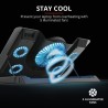STAND TRUST "GXT 1125 Quno" notebook 17", sita aluminiu, 4 x fan 5cm, 1 x fan 13 cm, LED albastru, negru, "TR-23581" (timbru ver