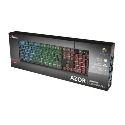 TASTATURA TRUST- gaming, "GXT 835 Azor", cu fir, 104 taste, format standard , USB, negru, "TR-23651" (timbru verde 0.8 lei)