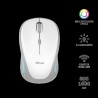 MOUSE TRUST, "Yvi FX", PC sau NB, wireless, 2.4GHz, optic, 1600 dpi, butoane/scroll 4/1, iluminare, buton selectare viteza, alb,