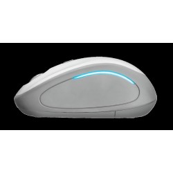 MOUSE TRUST, "Yvi FX", PC sau NB, wireless, 2.4GHz, optic, 1600 dpi, butoane/scroll 4/1, iluminare, buton selectare viteza, alb,