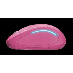 MOUSE TRUST, "Yvi FX", PC sau NB, wireless, 2.4GHz, optic, 1600 dpi, butoane/scroll 4/1, iluminare, buton selectare viteza, roz,