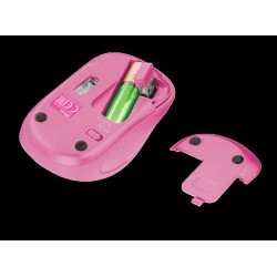 MOUSE TRUST, "Yvi FX", PC sau NB, wireless, 2.4GHz, optic, 1600 dpi, butoane/scroll 4/1, iluminare, buton selectare viteza, roz,