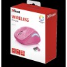 MOUSE TRUST, "Yvi FX", PC sau NB, wireless, 2.4GHz, optic, 1600 dpi, butoane/scroll 4/1, iluminare, buton selectare viteza, roz,