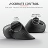 MOUSE TRUST, "Verro Ergonomic", PC sau NB, wireless, 2.4GHz, optic, 1600 dpi, butoane/scroll 6/1, buton selectare viteza, negru,