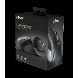 MOUSE TRUST, "Verro Ergonomic", PC sau NB, wireless, 2.4GHz, optic, 1600 dpi, butoane/scroll 6/1, buton selectare viteza, negru,