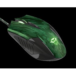 MOUSE TRUST, "GXT 781 Rixa Camo", gaming, cu fir, USB, optic, 3200 dpi, butoane/scroll 5/1, iluminare, butoane programabile, pad