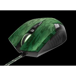 MOUSE TRUST, "GXT 781 Rixa Camo", gaming, cu fir, USB, optic, 3200 dpi, butoane/scroll 5/1, iluminare, butoane programabile, pad