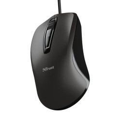 MOUSE TRUST, "Carve", PC sau NB, cu fir, USB, optic, 1200 dpi, butoane/scroll 3/1, , negru, "TR-23733" (timbru verde 0.18 lei)