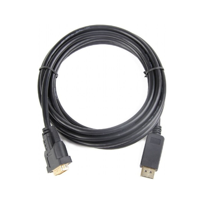 CABLU video GEMBIRD, adaptor DisplayPort (T) la DVI-D DL (T), 1m, rezolutie maxima Full HD (1920 x 1080) la 60Hz, negru, "CC-DPM