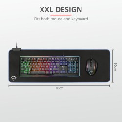 Mouse PAD TRUST, "GXT 764 GlideFlex", gaming , cu led, cauciuc si material textil, 930 x 300 x 3 mm, negru, "TR-23395"