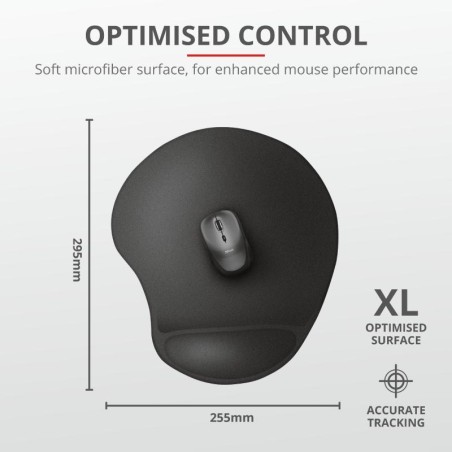 Mouse PAD TRUST, "Bigfoot XL ", cu gel, cauciuc si material textil, 295 x 255 x 19 mm, negru, "TR-23728"